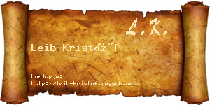 Leib Kristóf névjegykártya